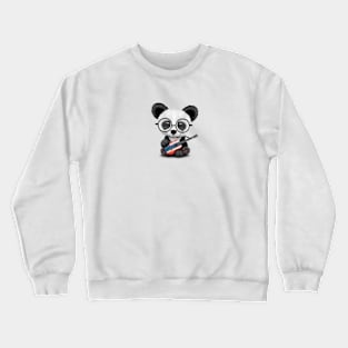 Baby Panda Playing Thai Flag Guitar Crewneck Sweatshirt